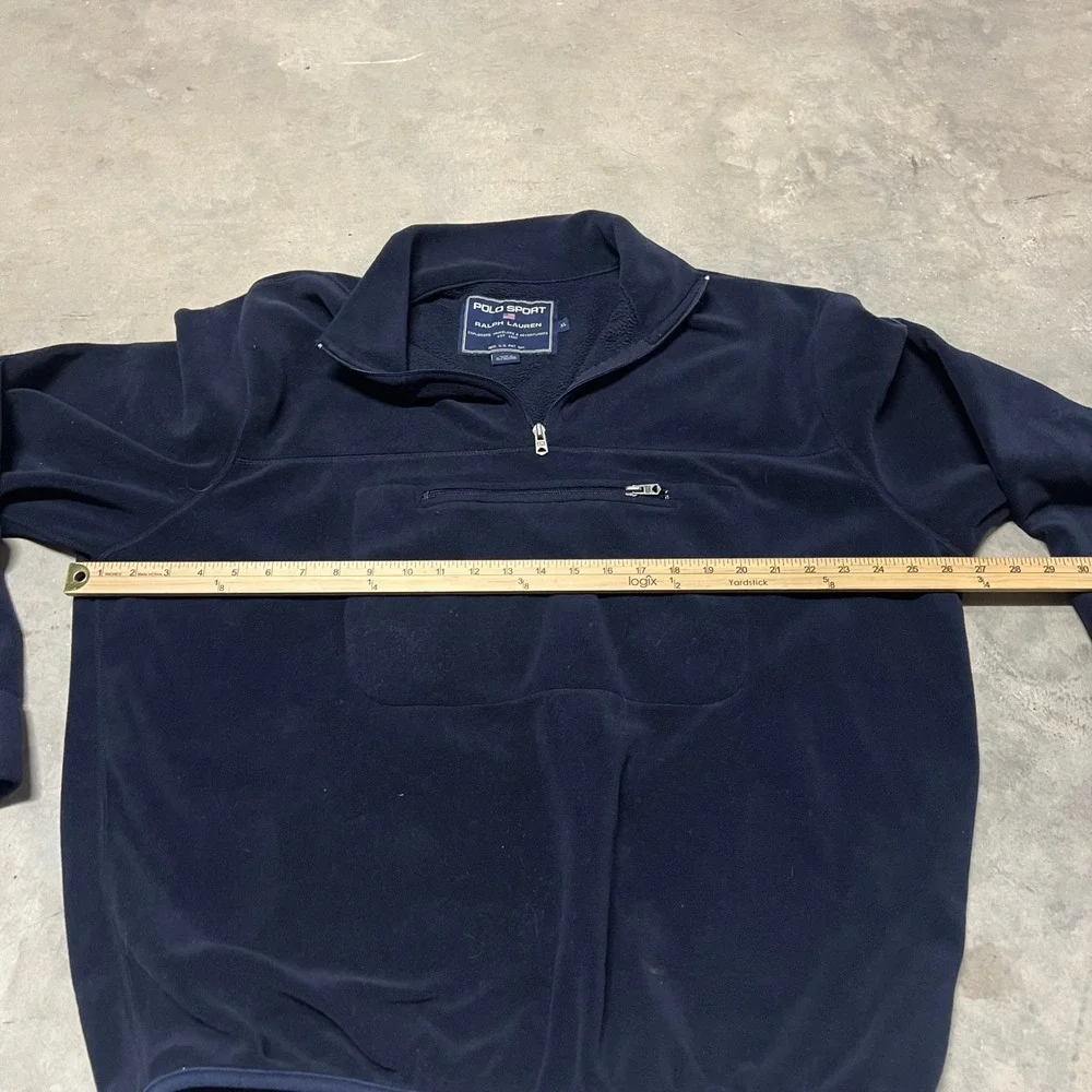 Polo Sport Ralph Lauren Mens Navy Blue Quarter Zip Fleece Pullover XL K-52